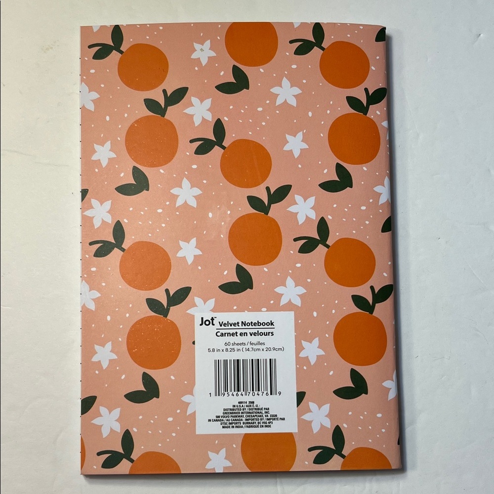 Orange and White Decorative Notebook NWT - Picture 10 of 12